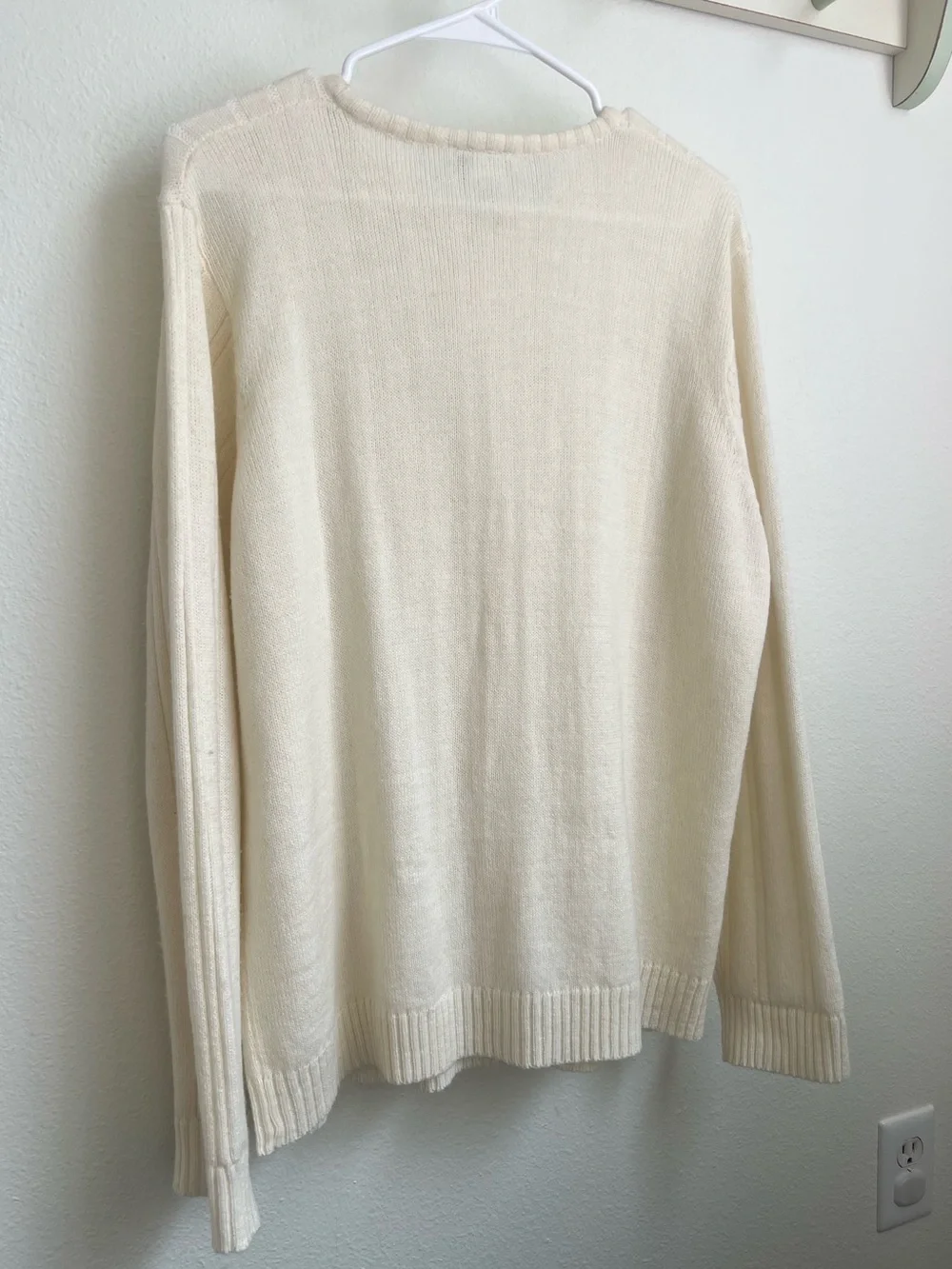 Sara Morgan Cream Cable-Knit Cottage Core Cardigan